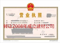 转让08年成立建材公司（自然人控股）9000